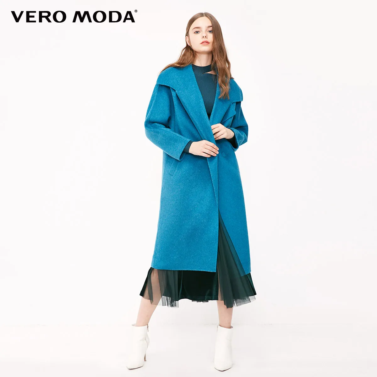 Vero Moda женское офисное пальто из чистой шерсти с нагрудным карманом на пуговицах | 318327556