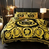2020 luxury velvet digital print palace bedding set warm flannel duvet cover flat sheet pillowcases winter fleece 46pcs