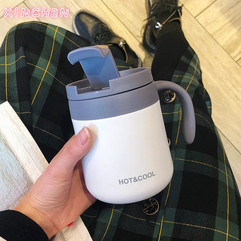 

Coffee Thermos Cups Creative Personality Creative Students Cup with Handle Men and Women's Office Portable Simple Water Cup