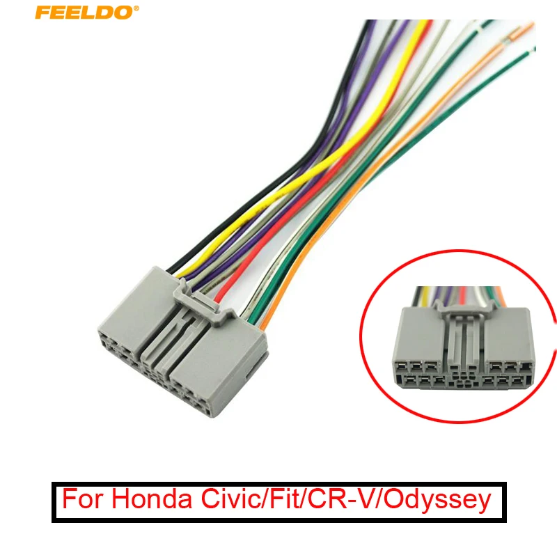 FEELDO 1 шт. автомобильный аудио CD плеер Радио Стерео проводка адаптер Джек для Honda