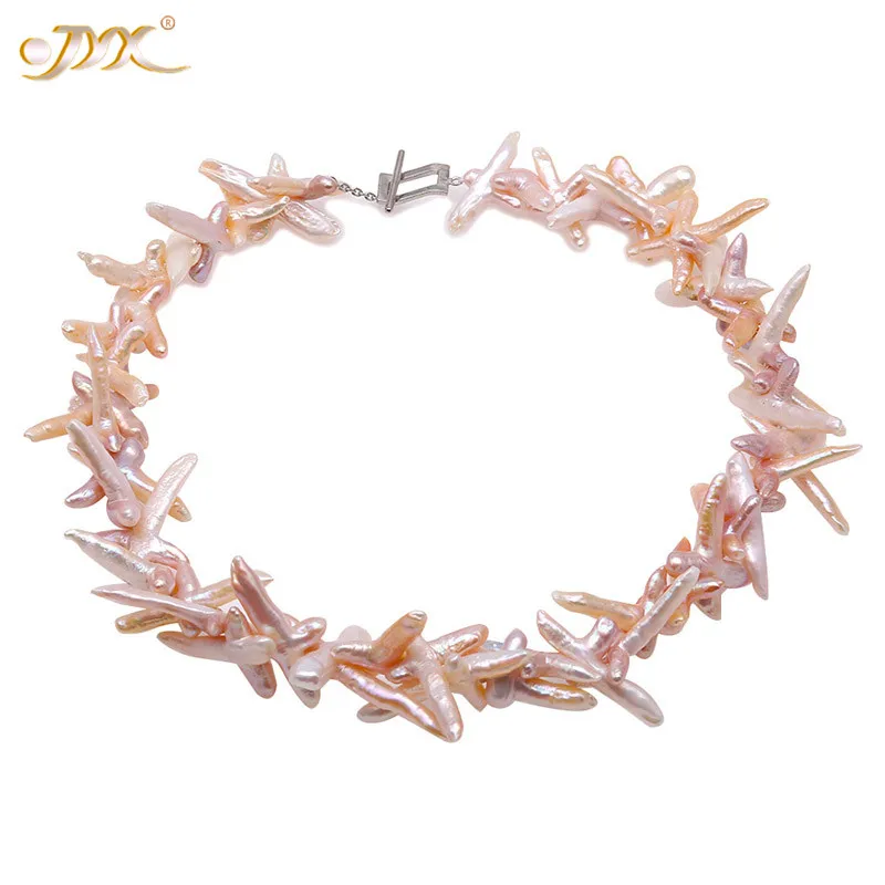 

JYX Vintage Pink Baroque Necklace Beads 9.5*32-28*50mm shinning jewelry 19.5" Christmas Gift