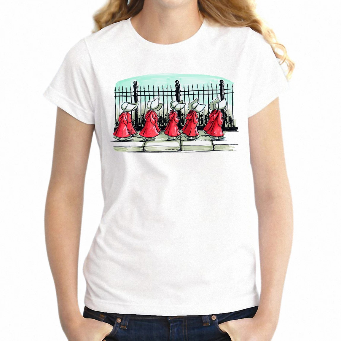 Модная женская футболка с хвостом горничной и крестиком для девочек крутая