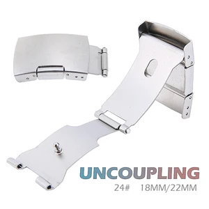 Застежка-бабочка складная, Пряжка из нержавеющей стали для ремешков часов, 121618202224 мм