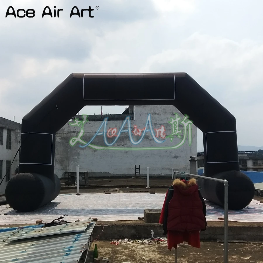 Высококачественная Черная надувная АРКА для начальной линии отдельные ворота со