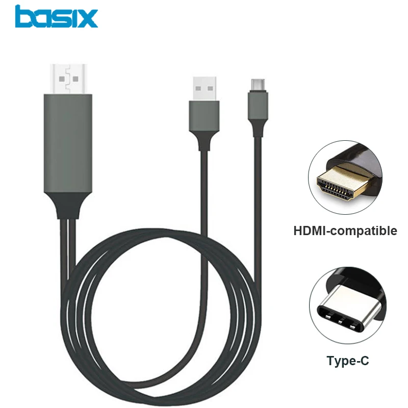 Тип C к hdmi совместимый адаптер HDTV видео кабель 1080P телефон телевизору конвертер