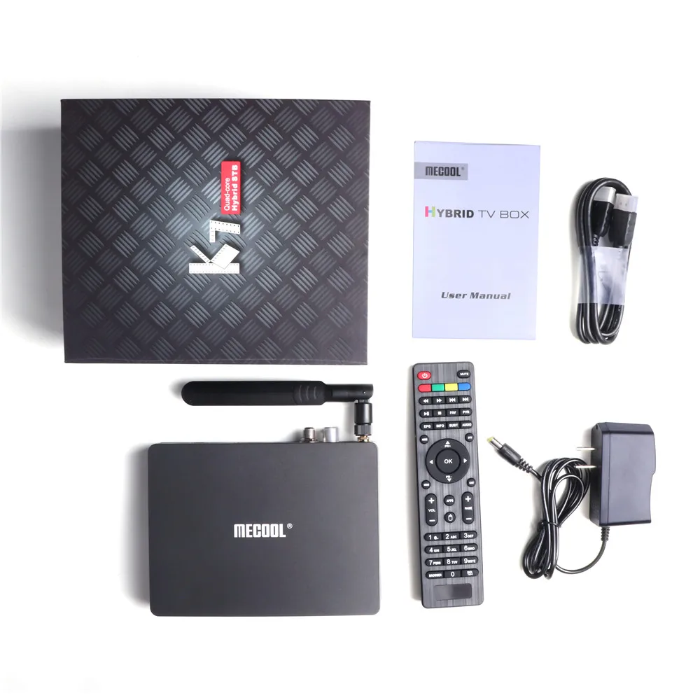 Mecool K7 tv Box Amlogic S905X2 DVB T2 DVB S2 DVB C 4 Гб DDR4 64 Гб rom Android 9,0 двойной WiFi светодиодный антенна дисплея телеприставка