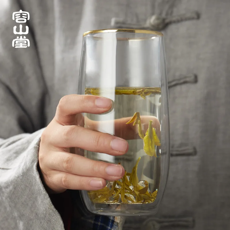 Стакан для воды с двойным стеклом хрустальный стакан офиса защитой от ожогов