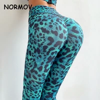 normov sexy leopard print suit yoga leggings women gym seamless high waist leggings push up yoga skinny pantssports tube top