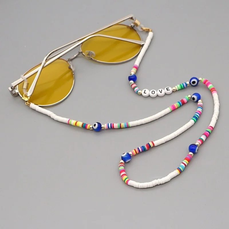 

Новинка 2021, противоскользящая цепочка на шнурке для очков, Женская подвесная маска, модные разноцветные бусины под глаза, женский браслет