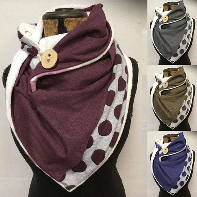 

Women Scarf Winter Fashion Printing View Art Print Button Szalik Fashion Functional Soft Wrap Casual Warm Scarves Shawls