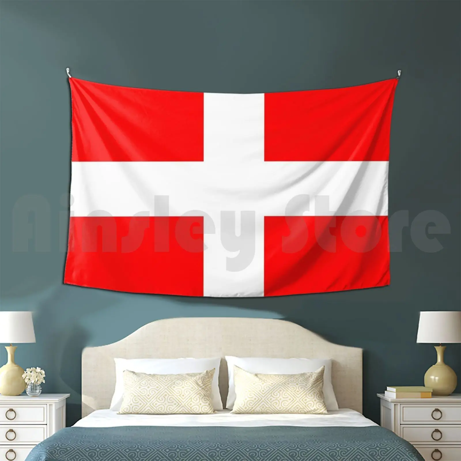 

Savoie Flag Tapestry Living Room Bedroom Savoie France Savoy Savoia People Flag Ethnic Symbol Region Cross
