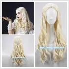 Женский парик для косплея на Хэллоуин, белая королева чудес, светлые волнистые длинные искусственные волосы, нарядный костюм для вечеринки