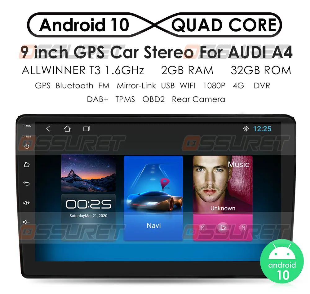 Автомагнитола на Android 10 DSP CarPlay мультимедийный видеоплеер Авто Стерео GPS для Audi A4 B6