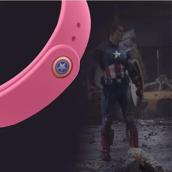 pink NO.2 avengers marvel For Xiaomi Mi Band 4 3 2 Bracelet Strap Miband 3 2 Strap Wristband Band For Mi Band 2 3 4 Silicone - Цвет ремешка: pink NO.2