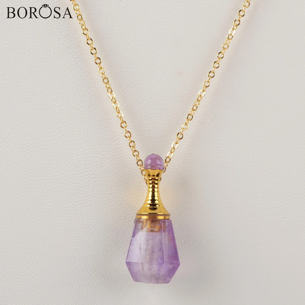 BOROSA 3 шт. 26-дюймовый флакон для духов ожерелье золотые натуральные драгоценные