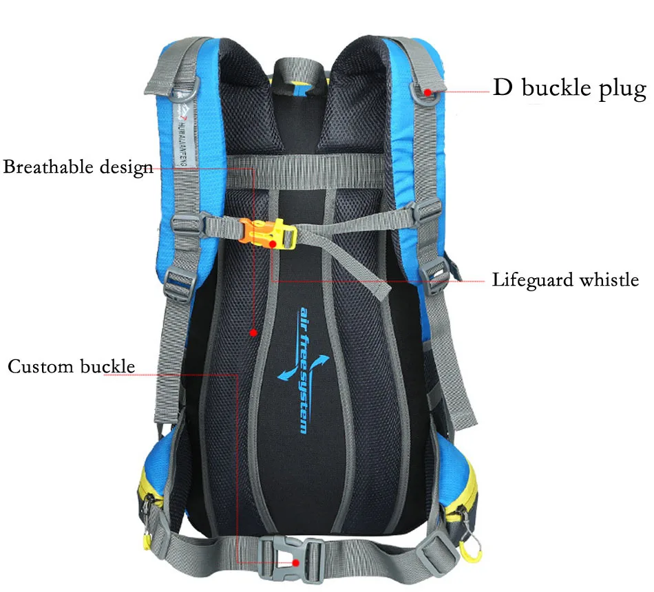 45L Men Women Climbing Travel Riding Sport Bag Water Resistant Rucksack Outdoor Camping Hiking Backpack Military Tactical Bags