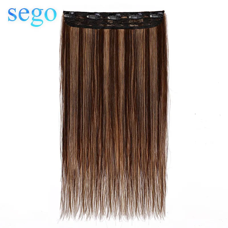 SEGO 10 &quot 24&quot цельный зажим 100% натуральные человеческие волосы для наращивания 1
