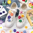 DIY пластиковая обувь с цветочками, украшения для обуви, кружевные аксессуары для обуви, повседневная обувь, парусиновые туфли на плоской подошве для кроссовок