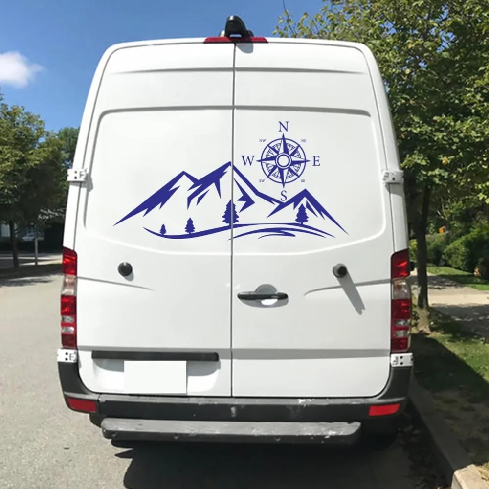 

2pcs Mountain Pattern Stickers Car Body Side Stickers Fashionable Car Sticker
