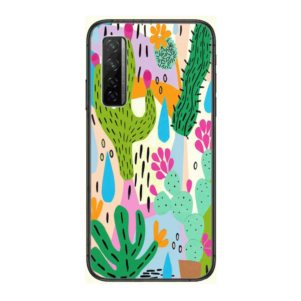 

Frosting Shockproof Cactus Phone Case For Huawei Nova p10 lite 7 6 5 4 3 Pro i p Smart ZBlack Etui 3D Coque Painting Hoesje