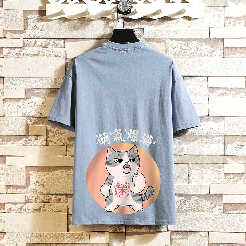 

Размера плюс 5XL-M летняя футболка с коротким рукавом мужская повседневная плинтованная футболка, Т-футболки Простой круглый вырез горловины...