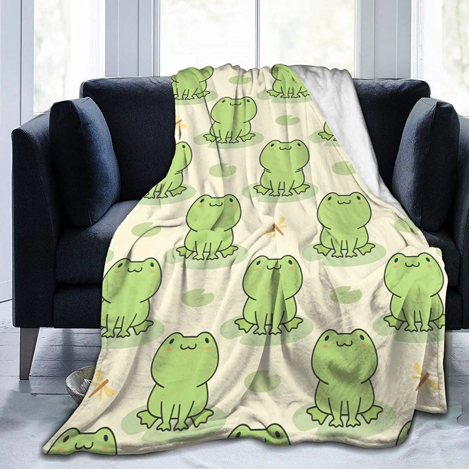 

Cute Cartoon Frog Blanket for Kids Adults Women,Soft Fleece Throw Blanket Cozy Bed Blankets King Size for Couch Bed Travel