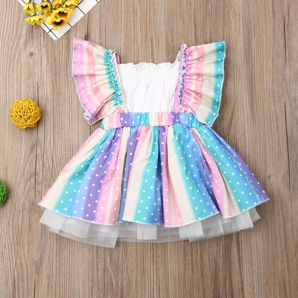 Pudcoco-Conjunto de ropa para beb&eacute; reci&eacute;n nacido, Tops de tubo con volantes, falda de tut&uacute;, vestido a rayas, 0 a 24 meses, verano 2021-2