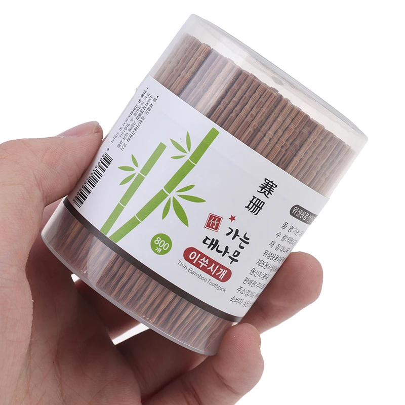 

800Pcs/lot Disposable Toothpick Natural Bamboo Carbonated Toothpicks Tableware