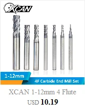 XCAN 10 шт. 3,0 мм карбидные Фрезы с ЧПУ с синим покрытием спиральные концевые фрезы для печатной платы фрезерный станок