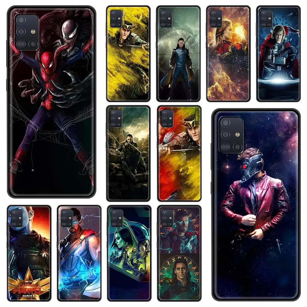 

Phone Case For Samsung Galaxy A51 A12 A21s A71 A31 A52 A32 5G A72 A11 A41 Black Soft Silicone Capa Thor loki Marvel
