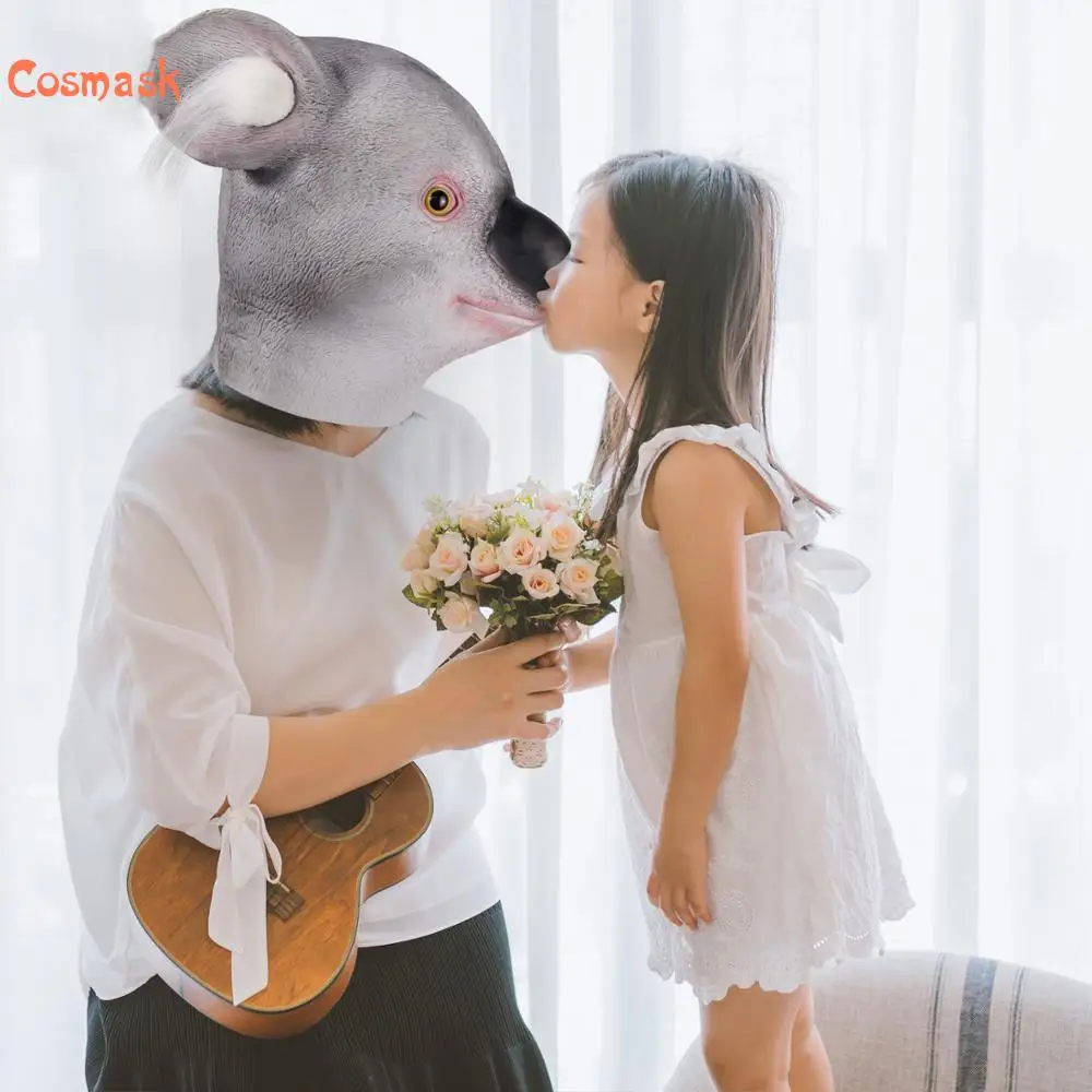

Латексная Маска Cosmask с коалой, креативная, прочная, забавная, маска животного для хеллоуина для вечерние