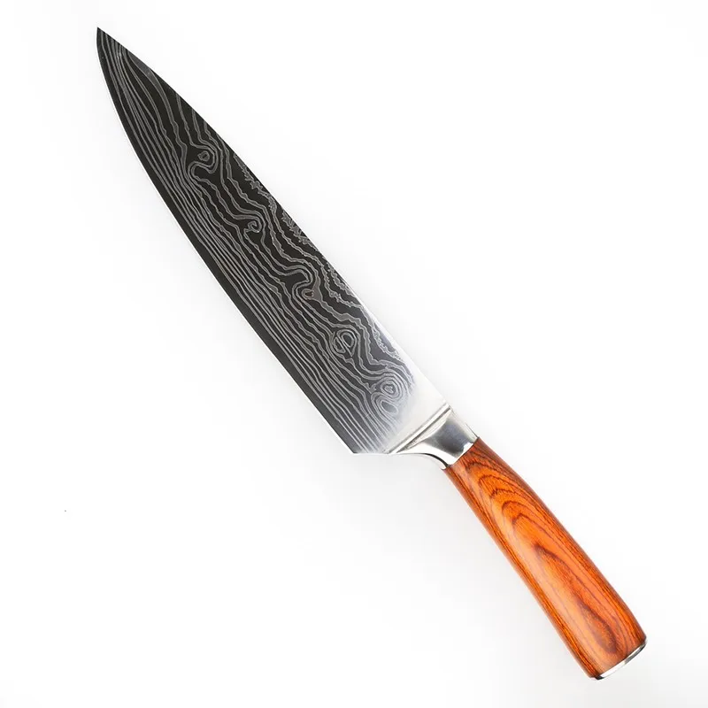 

8-дюймовый нож шеф-повара нож сашими японский нож дамасский нож 7Cr1 7MOV стальные ножи кухонный нож