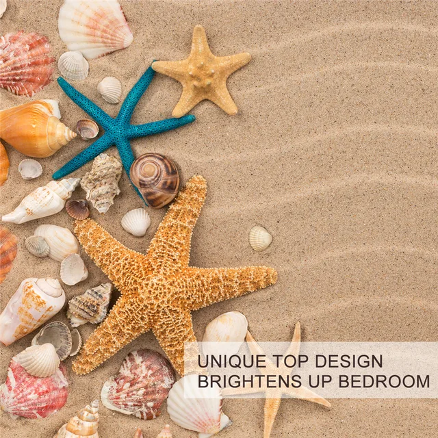 BlessLiving Beach Seashell Duvet Cover 3D Print Bedding Set 3 Pieces Realistic Home Textiles Sand Starfish Bed Cover Sets Queen 3