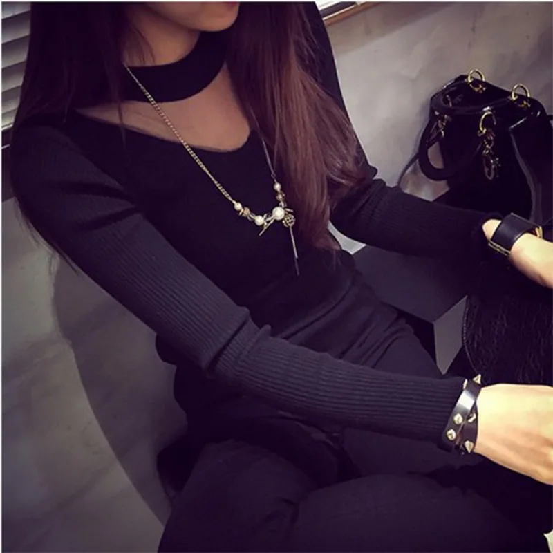 Женская блузка с длинным рукавом круглым вырезом | одежда