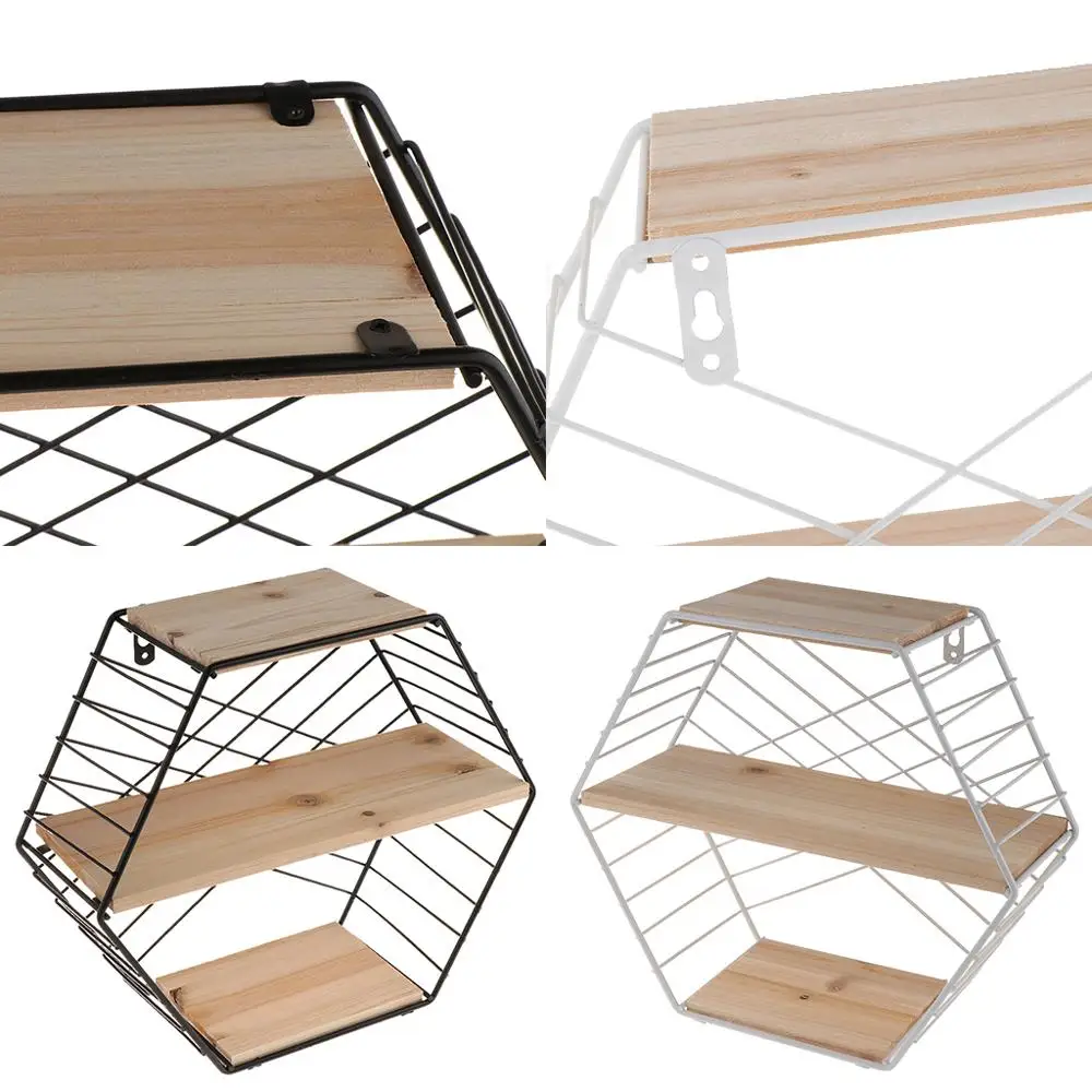 Железные полки шестигранная сетка настенный стеллаж держатель для хранения