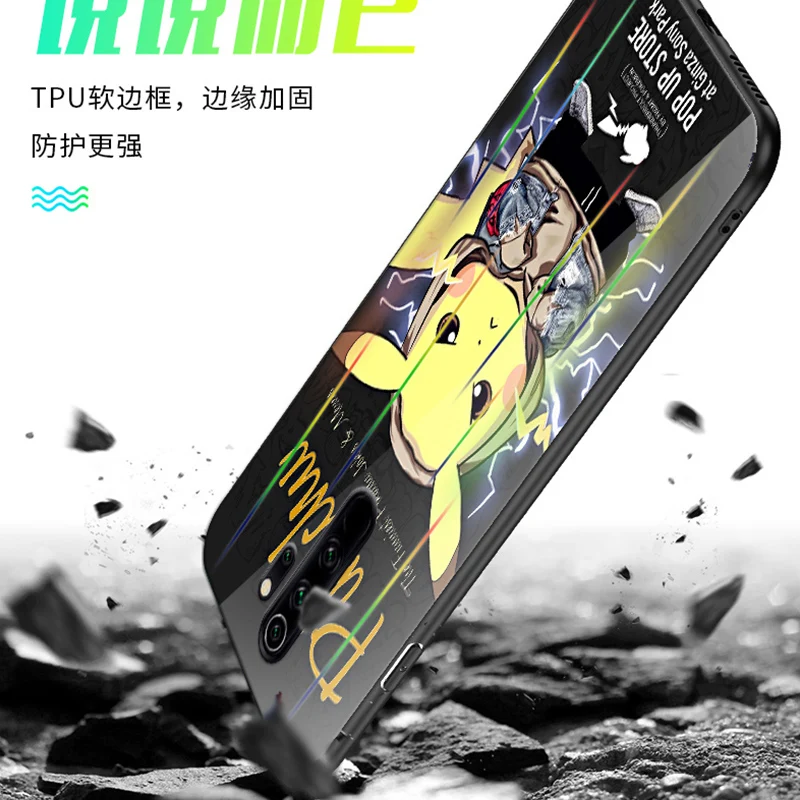 

Aurora Luminous Tempered Glass Case For Xiaomi redmi Note 8 7 Pro Dazzle back Cover For xiaomi Mi 9T Pro redmi K20 K30 Pro Cases