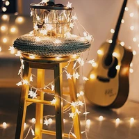 five pointed star led string lights christmas lights holiday room decoration garland wedding decor battery power fairy lights