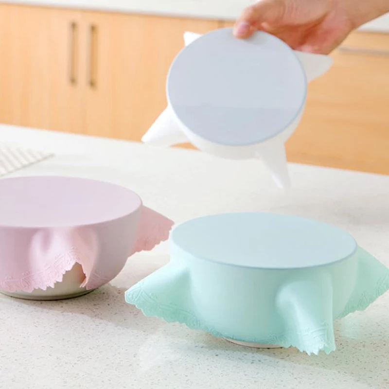 Reusable Stretch Food Saran Silicone Wrap Keeping Cover Lid Film Seal Container Storage Lids Kitchen Tools | Дом и сад
