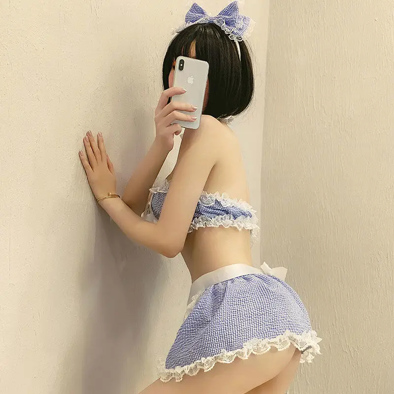 

Sexy lingerie Sao small chest maid cute skirt uniform temptation lace nightdress hot passion suit