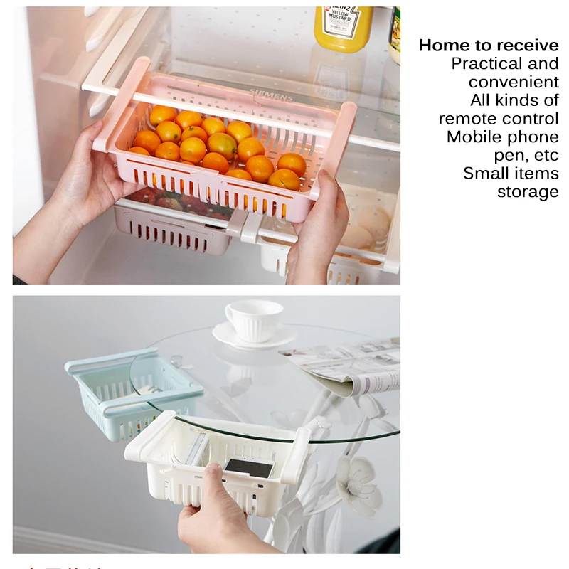 

Household Multifunctional Retractable Refrigerator Partition Storage Rack Kitchen Shelf Refrigerator Rack Layered Storage Rack