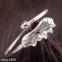 kjjeaxcmy boutique jewelry s925 sterling silver jewelry womens curved tube lotus lotus leaf bracelet