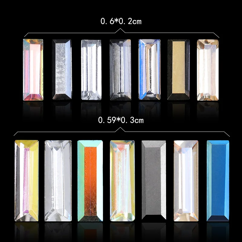 

10Pcs 3D Rectangle Holo Nail Art Decorations Sets Glitter Shiny Nail Stone DIY Manicure Crystal Nail Rhinestone Accessory