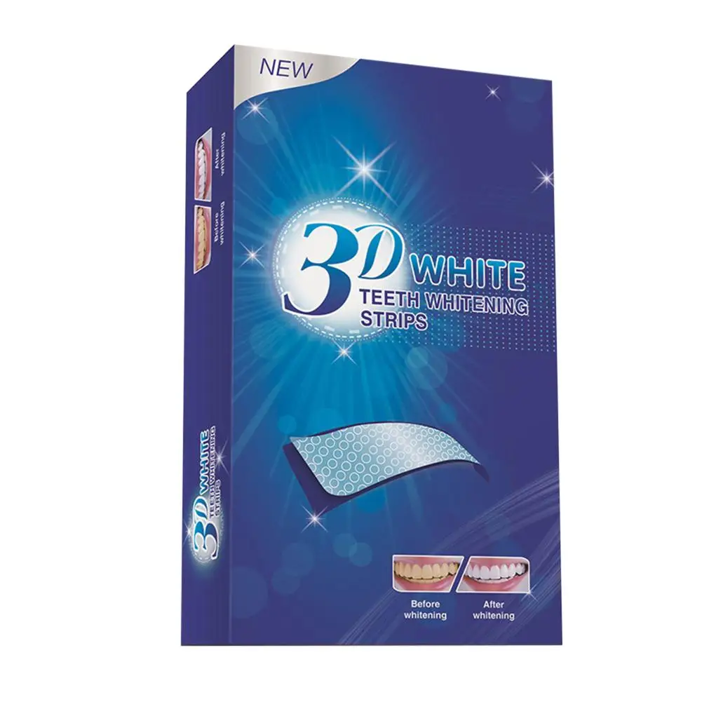 

10pairs 3D Teeth Whitening Strips Stain Removal For Oral Hygiene Clean Double Elastic Bleaching Strip Whitening Bleaching Tool