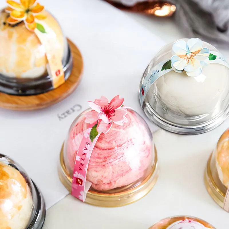 50 шт. креативная круглая маленькая пластиковая коробка упаковка для Луны торта