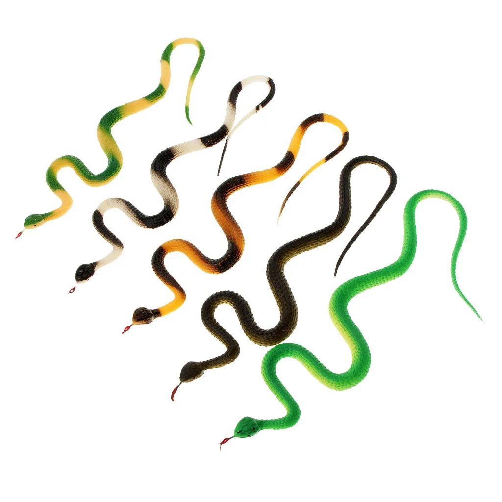 5 шт. игрушечная змея реалистичный резиновый для розыгрышей и Хэллоуина - купить