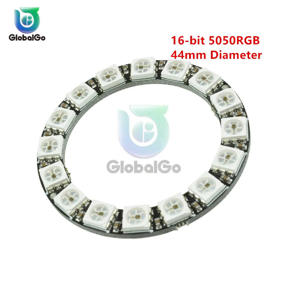 16 бит WS2812 Led Светодиод чип Плата Светодиодные фары Умный RGB DC5V 5050 IC Круглый