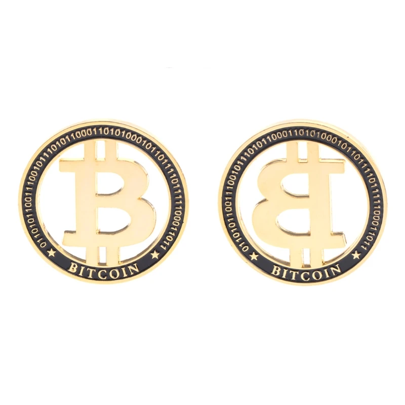 Памятная монета позолоченная пустотелая Биткоин BTC для сувенирной коллекции искусства