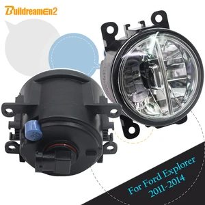 buildreamen2 2 pieces car front led bulb fog light daytime running light drl white 12v for ford explorer 2011 2012 2013 2014 free global shipping