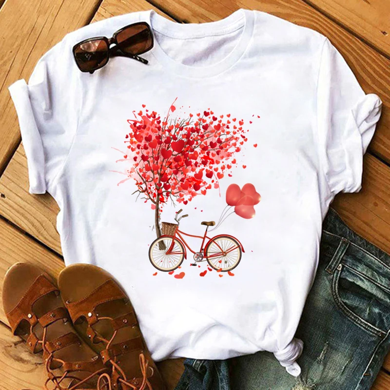 

Bicycle Vogue T Shirt Women Summer Casual Tshirts Tees Harajuku Korean Style Graphic Tops Kawaii Female T-shirts,Drop Ship