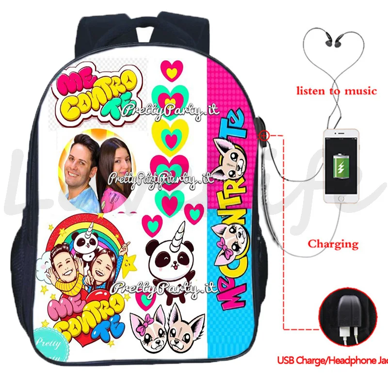 

Me Contro Te USB Charging Backpack For Teenager Girls Bagpack Large Travel Bag Zipper Mochila Student School Bag Laptop Rucksack